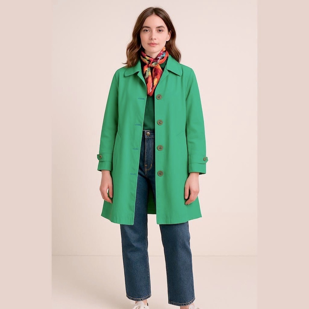 London Fog Bright Green Single-Breasted Pea Coat